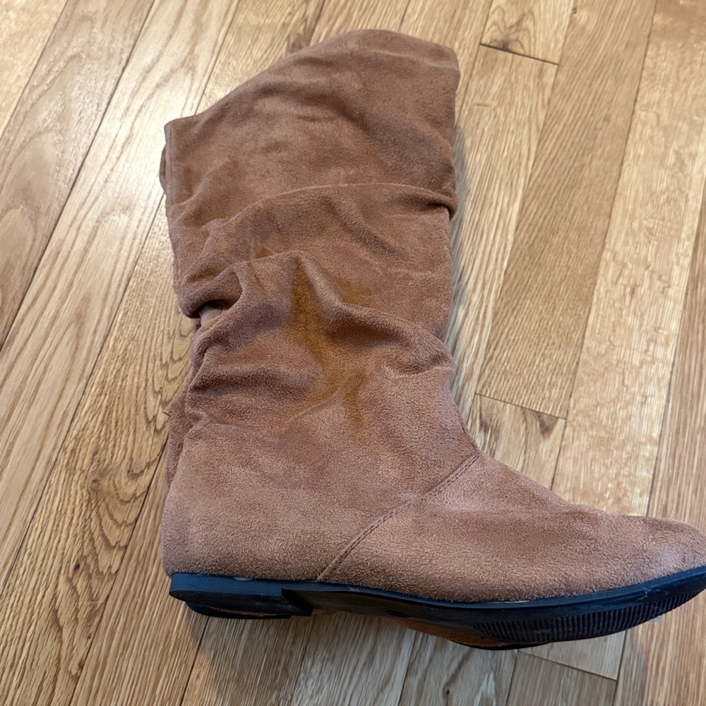 Tan Suede Slouch Boots